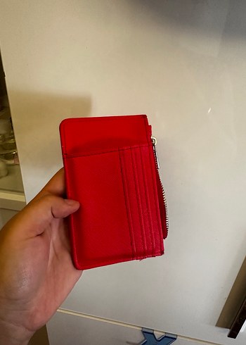  Beden kırmızı Renk Kırmızı Deri Fermuarlı Kadın Cüzdanı Bershka