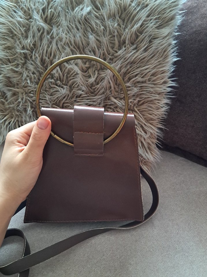 Kahverengi Deri Kadın Çanta - Görsel 3