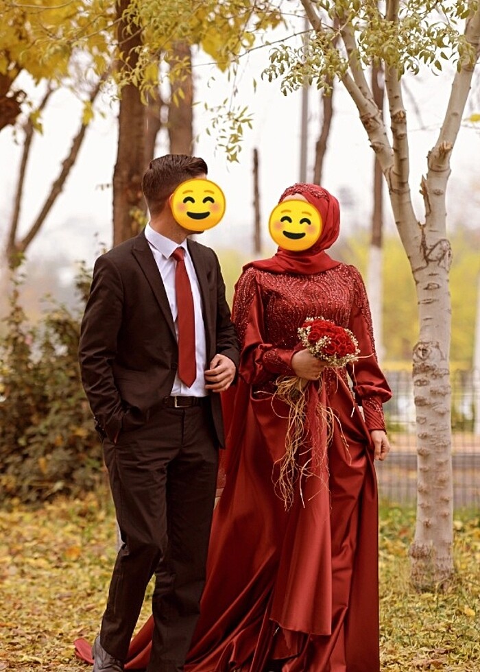 ÖZEL DİKİM SATEN ABİYE( şali ve başındaki güpürü ile verilecekti - Görsel 4