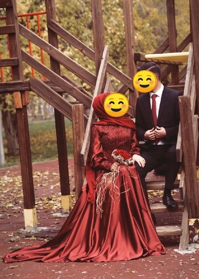 ÖZEL DİKİM SATEN ABİYE( şali ve başındaki güpürü ile verilecekti - Görsel 5