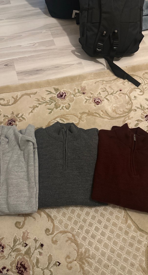 Bordo Yarım Fermuarlı Yün Erkek Kazak tony mantano - Görsel 4