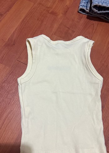 Pull and Bear Kızlar için sarı Pamuklu Askısız Üst