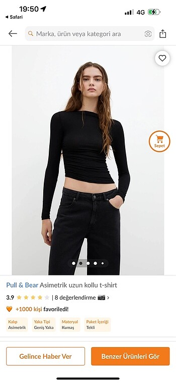 Pull and Bear Siyah transparan bluz
