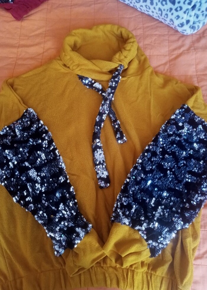 Kadın swaet buluz payetli kazak - Görsel 2