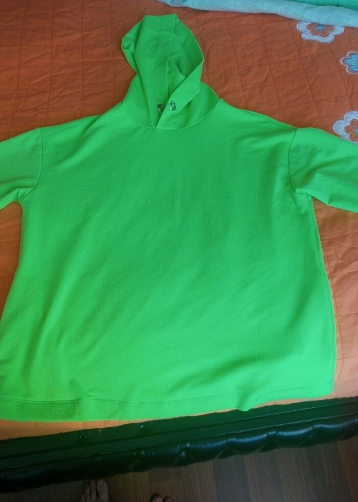 Kadın kapüşonlu spor kazak sweat - Görsel 2