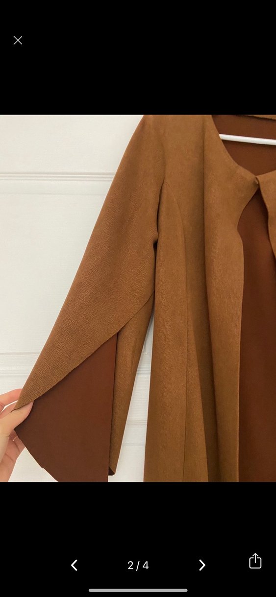 Kadın Uzun Kollu Bej Salaş Elbise - Görsel 2