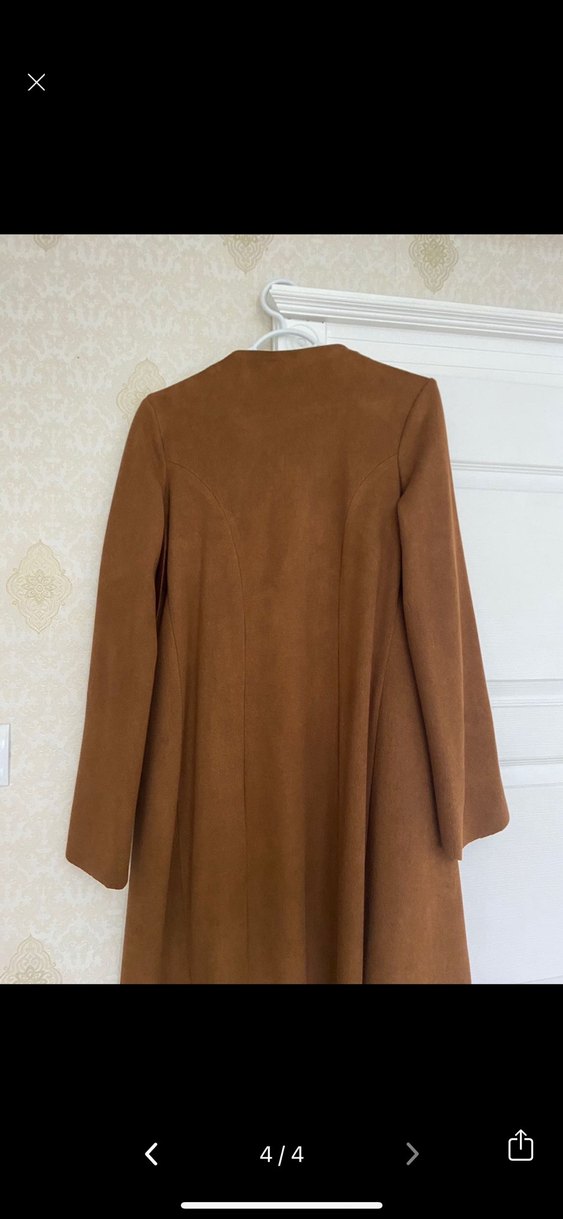 Kadın Uzun Kollu Bej Salaş Elbise - Görsel 4