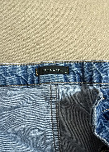 Trendyol & Milla Kadın Mavi Pileli Mini Kot Şort etek