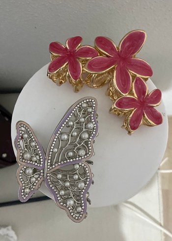 Renkli Boncuklu Çiçek ve Kelebek Toka - Görsel 2