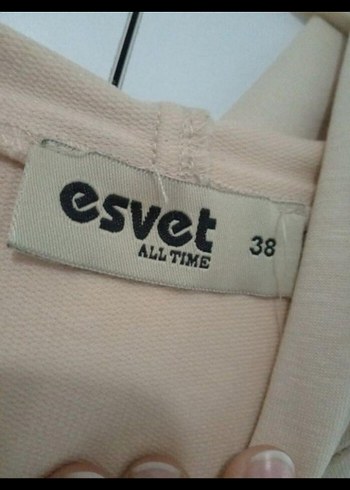 Kadın Bej ve kot detaylı Sweatshirt - Görsel 4