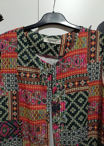 44 beden Etnik desenli,Uzun Püsküllü Kadın Yelek - Görsel 3