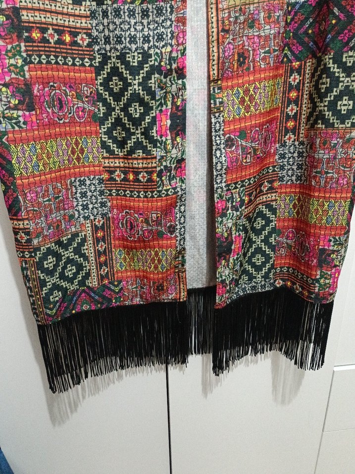 44 beden Etnik desenli,Uzun Püsküllü Kadın Yelek - Görsel 4