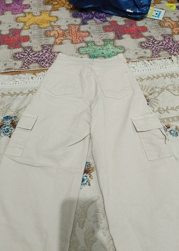 27 beden bej renk kot pantalon - Görsel 4