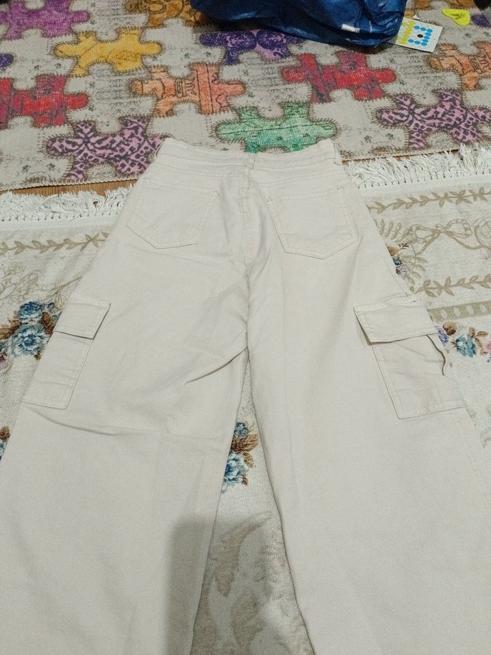 27 beden bej renk kot pantalon - Görsel 4