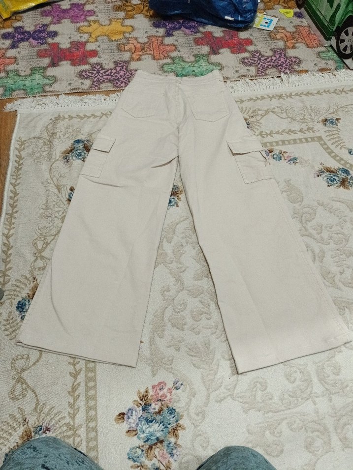 27 beden bej renk kot pantalon - Görsel 3
