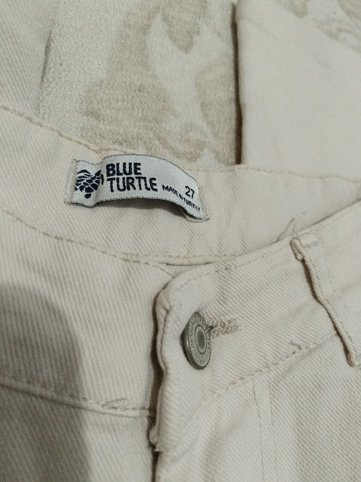 27 beden bej renk kot pantalon - Görsel 5