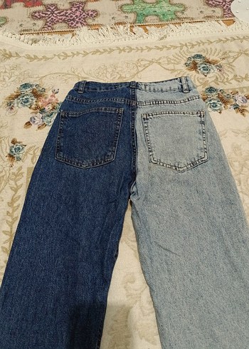 Kadın Mavi lacivert Tie-Dye Denim Pantolon - Görsel 3