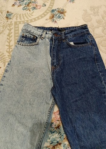 Kadın Mavi lacivert Tie-Dye Denim Pantolon - Görsel 4