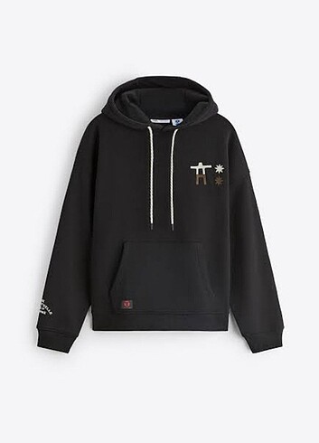 Zara baskılı oversize hoodie