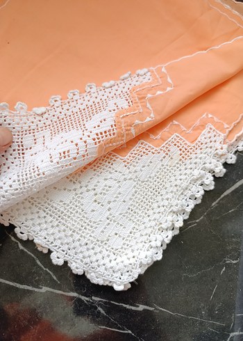 Beyaz Nakışlı Masa peçete - Görsel 2