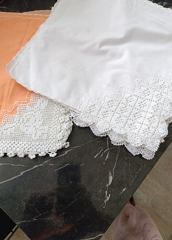 Beyaz Nakışlı Masa peçete - Görsel 5