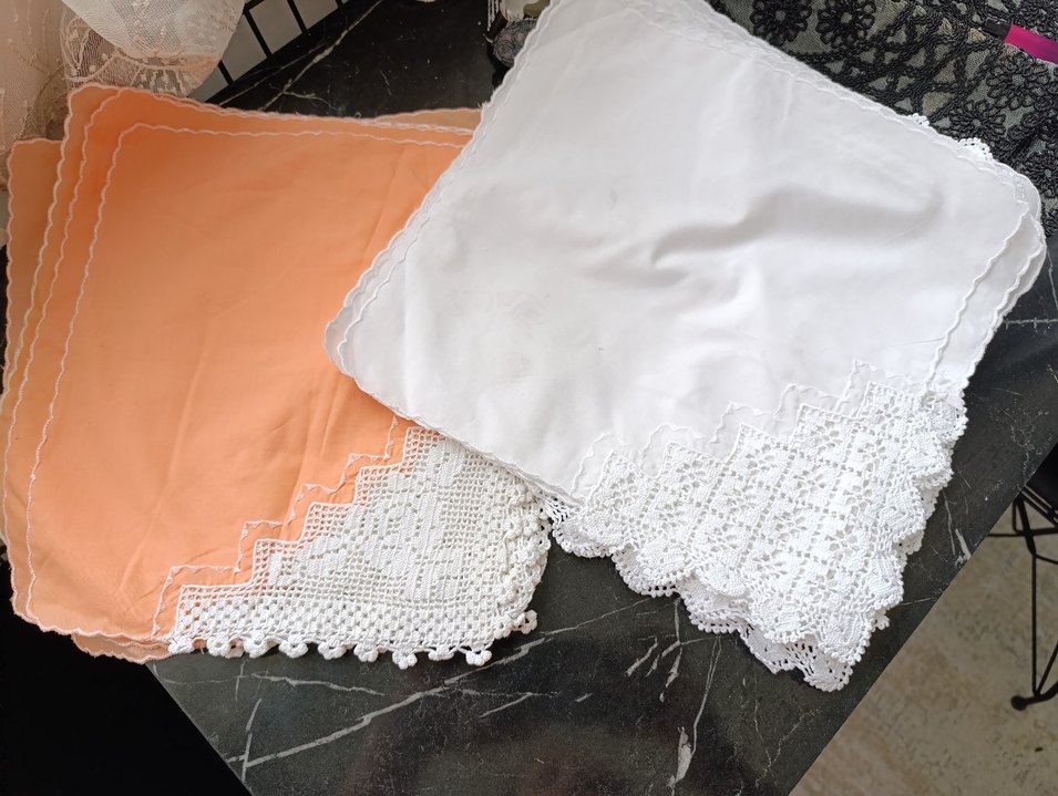 Beyaz Nakışlı Masa peçete - Görsel 3