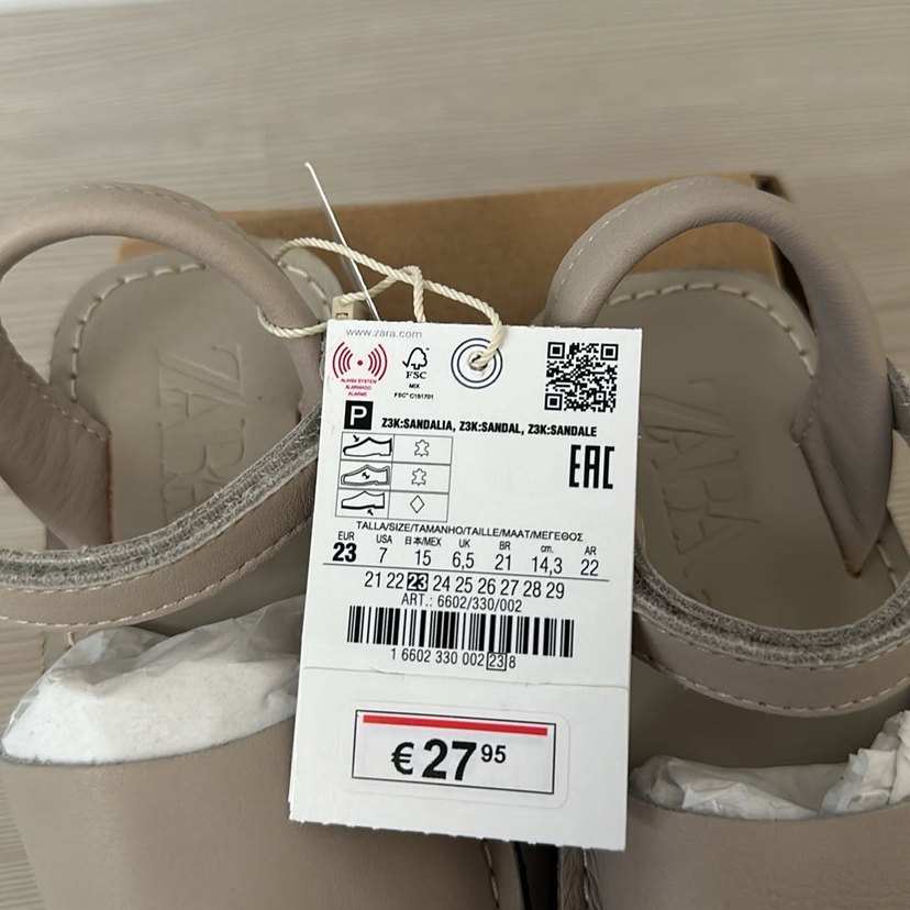 Zara Kız Deri Bej Sandalet - Görsel 2