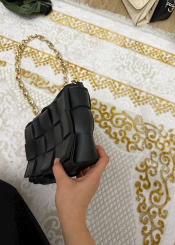 Zincir Detaylı Siyah Deri Kadın Çanta - Görsel 2