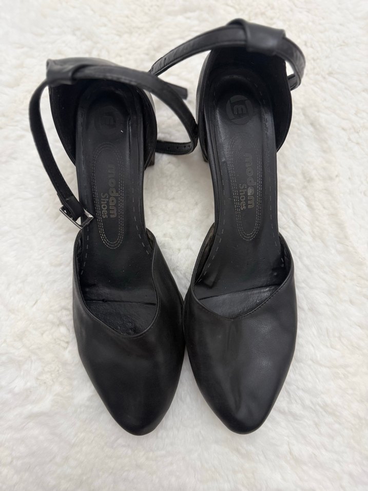 Siyah  Dolgu Topuklu Kadın Ayakkabı - Görsel 5