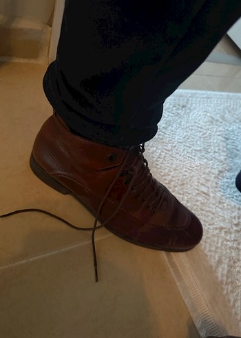 Klasik Vintage Kahverengi Deri Erkek Bot - Görsel 2