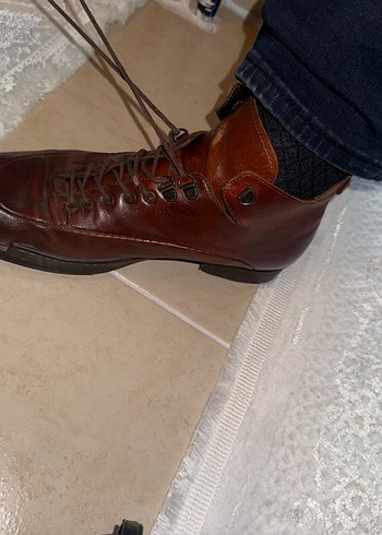 Klasik Vintage Kahverengi Deri Erkek Bot - Görsel 3