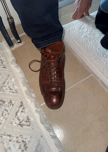 Klasik Vintage Kahverengi Deri Erkek Bot - Görsel 5