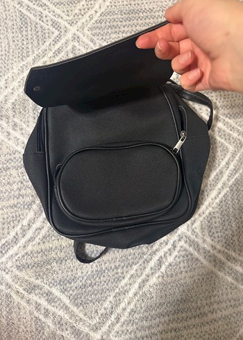 Kadın Siyah Deri Sırt Çantası - Görsel 4