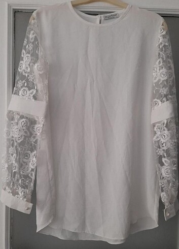 xl Beden beyaz Renk Bluz dantelli