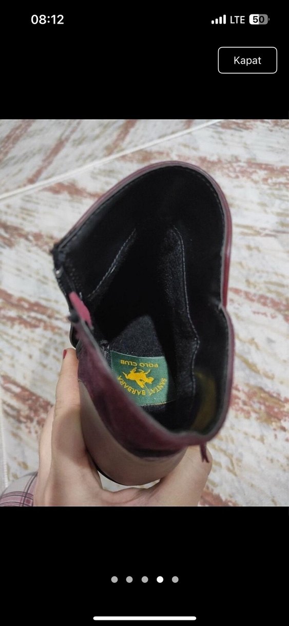 Kadın Bordo Deri Tokalı Topuklu Bot - Görsel 4