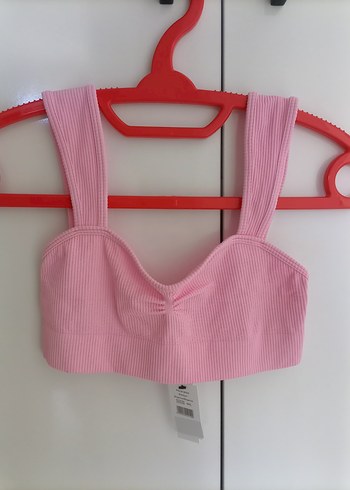 s Beden Pembe Bralet Mini Kesim