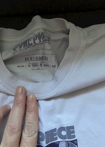 Pull and Bear Baskılı Lila Bayan Tişörtü