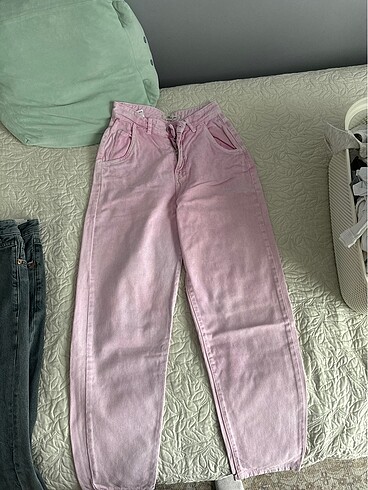 mavi pembe jean