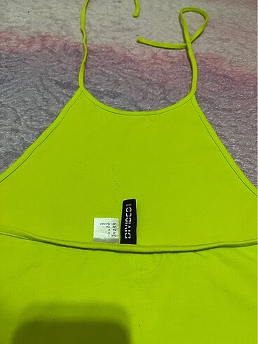 s Beden yeşil Renk H&M boyundan bağlamalı crop