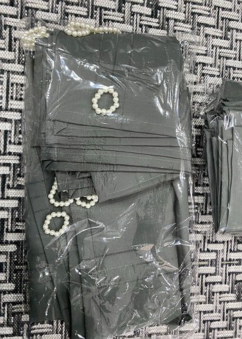 Gri Çizgili Modern Masa Örtüsü - Görsel 5