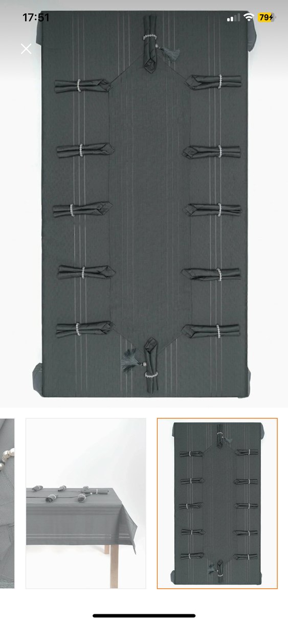 Gri Çizgili Modern Masa Örtüsü - Görsel 3