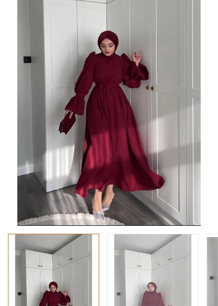 Bordo abiye - Görsel 2