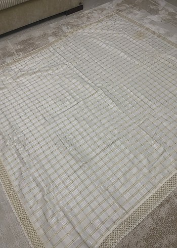 Gri Beyaz Kareli Masa Örtüsü - Görsel 2