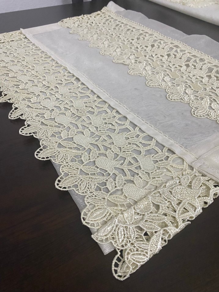 İşlemeli tül runner - Görsel 5