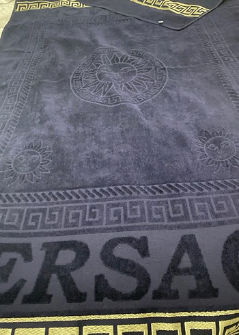 Mavi Erkek Plaj Havlusu, Nakışlı, Uzun - Görsel 4