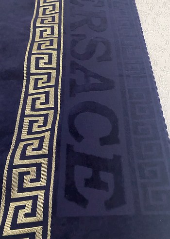 Mavi Erkek Plaj Havlusu, Nakışlı, Uzun - Görsel 2