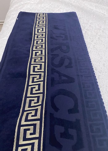 Mavi Erkek Plaj Havlusu, Nakışlı, Uzun - Görsel 3