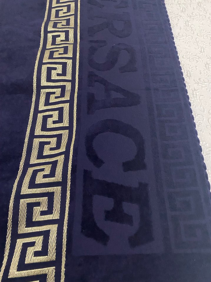 Mavi Erkek Plaj Havlusu, Nakışlı, Uzun - Görsel 2