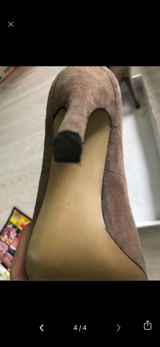 Bej Yılan Desenli Süet Stiletto Topuklu - Görsel 2