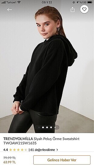 Trendyolmilla siyah sweatshirt